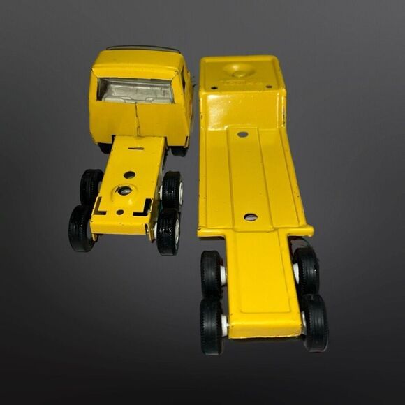 Vintage 1969 Metal Tonka Cab W/ Lowboy Flatbead Trailer 11” B9 - Picture 5 of 8